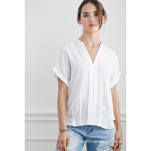 Art und Weise beiläufige Art-bloße Pintucked-Front Frauen-Bluse